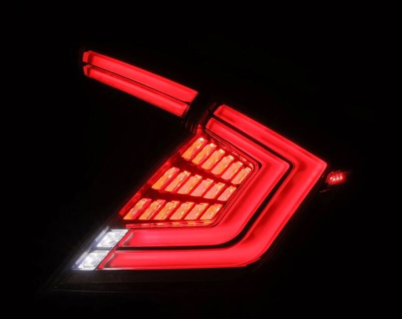 AlphaRex 16-21 Honda Civic Hatchback / Type-R FK8 Nova-Series LED Tail Lights - Clear Smoke - Burkken Auto Parts