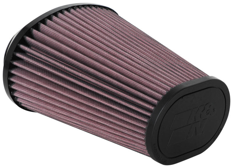 K&N Universal Clamp-On Air Filter 2.844x4.813in Flg ID x 6.5x4.75in B OD x 4.5x3.25in T OD x 7.5in H - Burkken Auto Parts