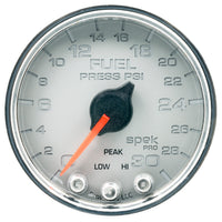 Autometer Spek-Pro Gauge Fuel Press 2 1/16in 30psi Stepper Motor W/Peak & Warn Slvr/Chrm - Burkken Auto Parts