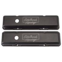 Edelbrock Valve Cover Victor Series Chevrolet 1959-1986 262-400 CI V8 Low Black - Burkken Auto Parts