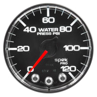 Autometer Spek-Pro Gauge Water Press 2 1/16in 120psi Stepper Motor W/Peak & Warn Blk/Chrm - Burkken Auto Parts