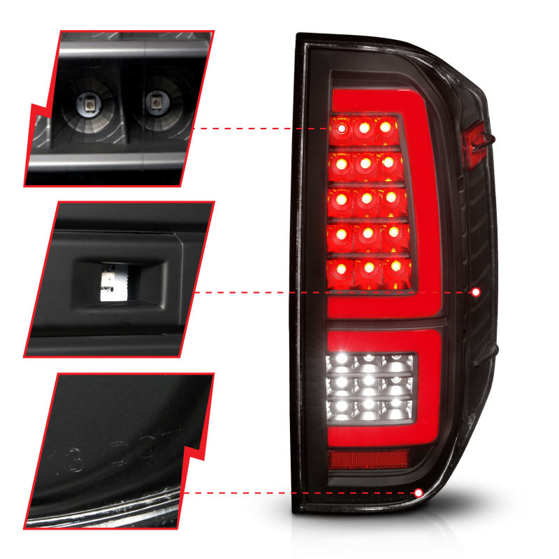 ANZO 2014-2021 Toyota Tundra LED Taillights Black Housing/Clear Lens - Burkken Auto Parts