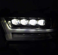 AlphaRex 19-20 Ram 1500HD NOVA LED Proj Headlights Plank Style Gloss Blk w/Activ Lght/Seq Signal/DRL - Burkken Auto Parts