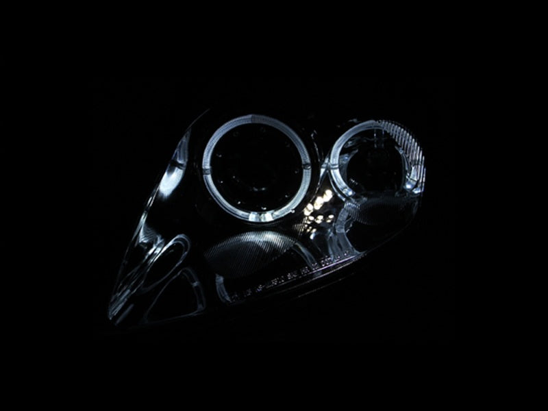 ANZO 2000-2005 Mitsubishi Eclipse Projector Headlights w/ Halo Black - Burkken Auto Parts