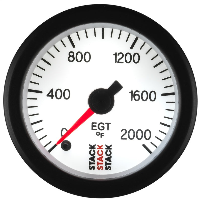 Autometer Stack 52mm 0-2000 Deg F Pro Stepper Motor Exhaust Gas Temp Gauge - White - Burkken Auto Parts