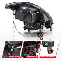 ANZO 2003-2007 Infiniti G35 Projector Headlights w/ Halo Black (CCFL) (HID Compatible) - Burkken Auto Parts