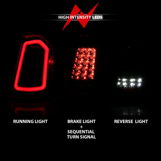 ANZO 11-14 Chrysler 300 LED Taillights Black w/ Sequential - Burkken Auto Parts