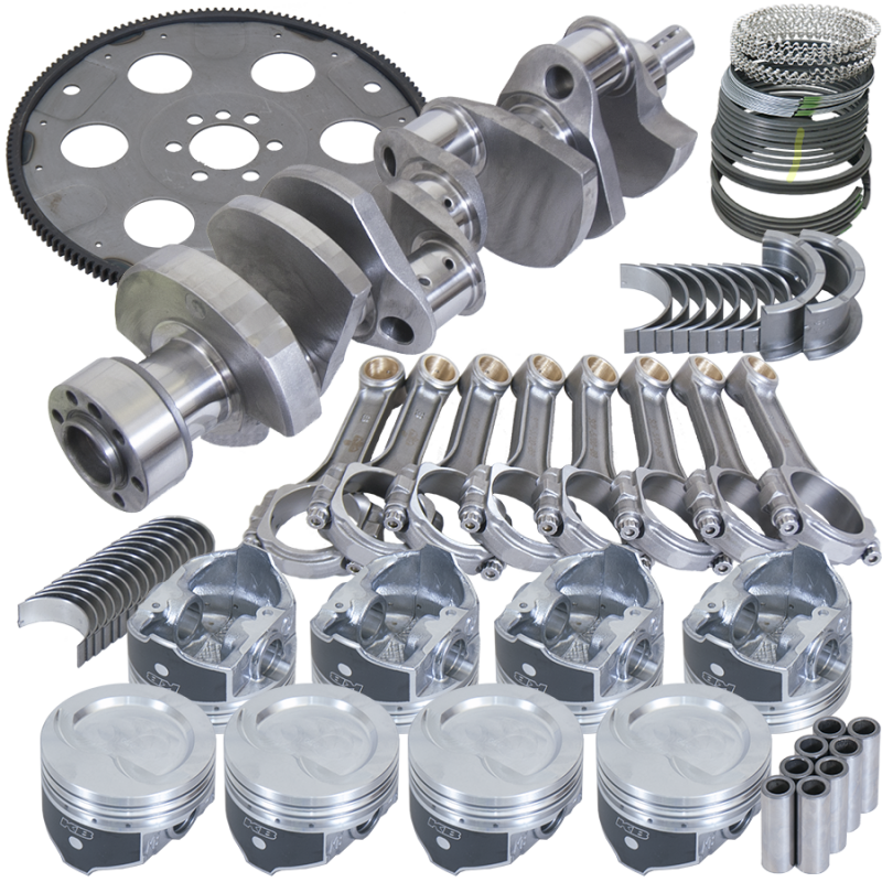 Eagle Chevy 350 1Pc 3.750in Crank 5.700in I-Beam Rod 4.000in Pistons 153 Tooth FP Balanced Assembly - Burkken Auto Parts
