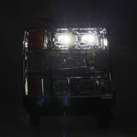 AlphaRex 16-18 Chevy 1500HD NOVA-Series LED Proj Headlights Chrm w/Actv Lgt/SeqSig & DRL(Req 810023) - Burkken Auto Parts