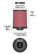 K&N Universal Rubber Filter 2-1/4in FLG x 5-1/8in Base x 4-5/8in Top x 6in Height - Burkken Auto Parts