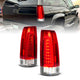 ANZO 88-99 Chevy C/K1500/2500/3500 Full LED Light Tube Taillights Chrome Housing Red/Clear Lens - Burkken Auto Parts