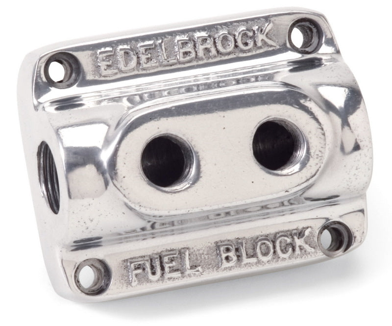 Edelbrock Polished Fuel Block Dual Carb - Burkken Auto Parts