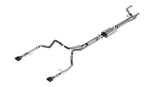 Borla 24-25 Chevy Silverado 1500 (6.2L V8) S-Type Cat Back - 3.5in Carbon Fiber Black Anodized Tips - Burkken Auto Parts