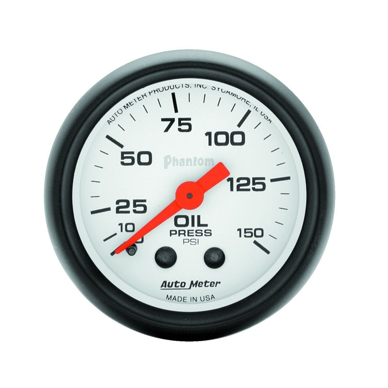 Autometer Phantom 52mm 150 PSI Mechanical Oil Pressure Gauge - Burkken Auto Parts