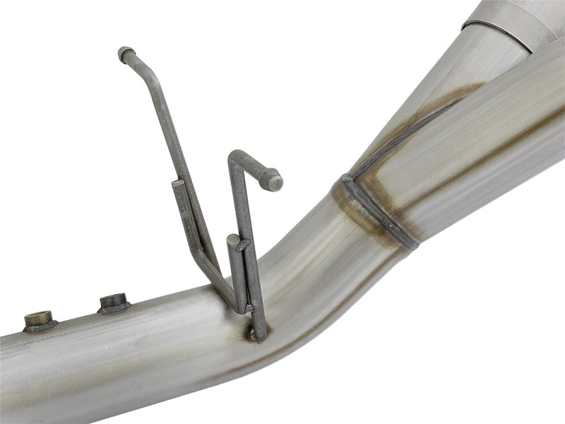 aFe ATLAS 4in DPF-Back Alum Steel Exhaust System w/Dual Exit Polished Tip 2017 GM Duramax 6.6L (td) - Burkken Auto Parts