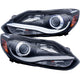 ANZO 2012-2014 Ford Focus Projector Headlights w/ Plank Style Design Black - Burkken Auto Parts