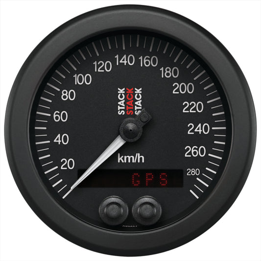 Autometer Stack Instruments 88mm 0-290 KM/H GPS Speedometer - Black - Burkken Auto Parts