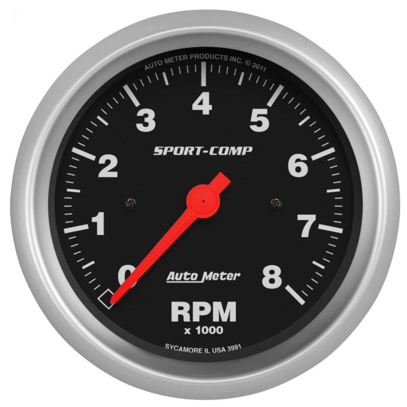 Autometer Sport-Comp 3-3/8 inch 8000 RPM Electronic In Dash Tach - Burkken Auto Parts