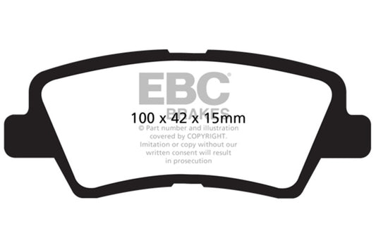 EBC 12 Hyundai Elantra 1.8 Redstuff Rear Brake Pads - Burkken Auto Parts