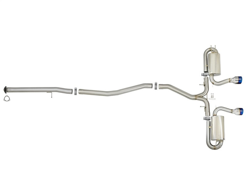 aFe Takeda 3in 304 SS Cat-Back Exhaust System w/ Blue Tips 2017 Honda Civic Si I4 1.5L (t) - Burkken Auto Parts