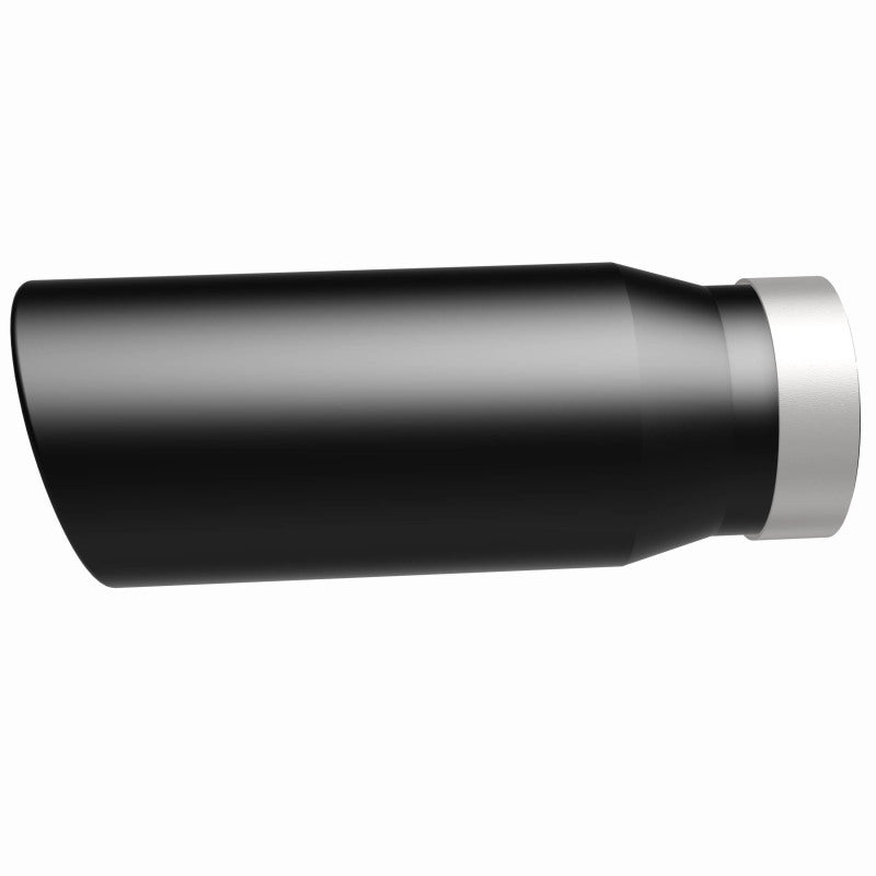 MagnaFlow Tip Stainless Black Coated Single Wall Round Single Outlet 5in Dia 4in Inlet 13in L - Burkken Auto Parts