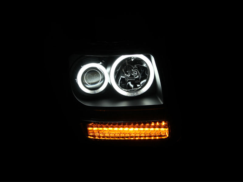 ANZO 2007-2012 Dodge Nitro Projector Headlights w/ Halo Black (CCFL) G2 - Burkken Auto Parts