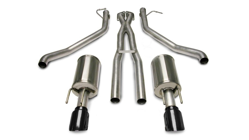 Corsa 05-06 Pontiac GTO 6L V8 2.5in Sport Cat-Back Exhaust + XPipe w/Dual Exit Single 4in BlackTips - Burkken Auto Parts