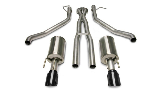 Corsa 05-06 Pontiac GTO 6L V8 2.5in Sport Cat-Back Exhaust + XPipe w/Dual Exit Single 4in BlackTips - Burkken Auto Parts
