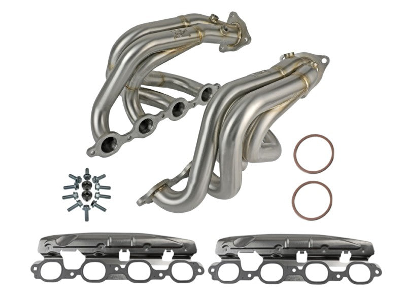 aFe Twisted 304SS Header 2020 Chevy Corvette (C8) 6.2L V8 - Brushed - Burkken Auto Parts