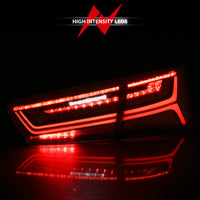 ANZO 2012-2018 Audi A6 LED Taillight Black Housing Red/Clear Lens 4 pcs (Sequential Signal) - Burkken Auto Parts