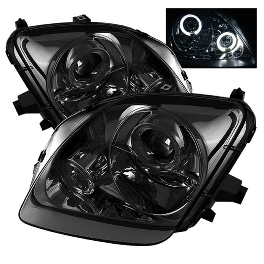Spyder Honda Prelude 97-01 Projector Headlights LED Halo Smoke High H1 Low H1 PRO-YD-HP97-HL-SM - Burkken Auto Parts