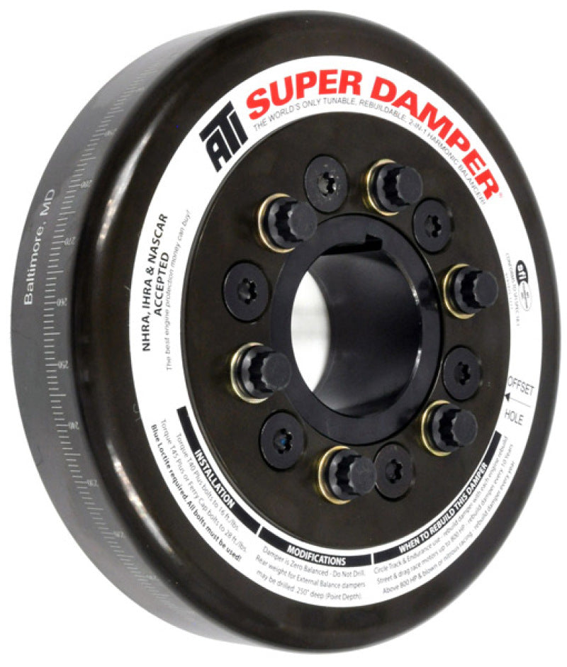 ATI Damper - 7.074in - Steel - John Deere 466/619 Tractor - Chevy Front - 3 Ring - Diesel - Burkken Auto Parts