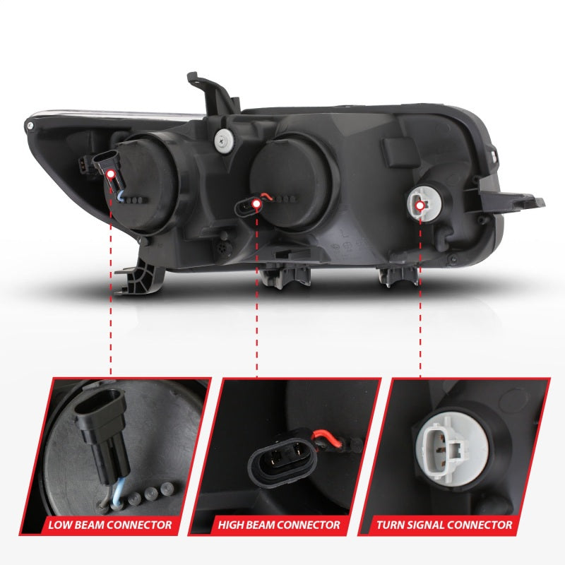ANZO 2008-2010 Scion Xb Projector Headlights w/ Halo Black - Burkken Auto Parts