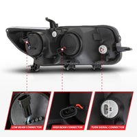 ANZO 2008-2010 Scion Xb Projector Headlights w/ Halo Black - Burkken Auto Parts