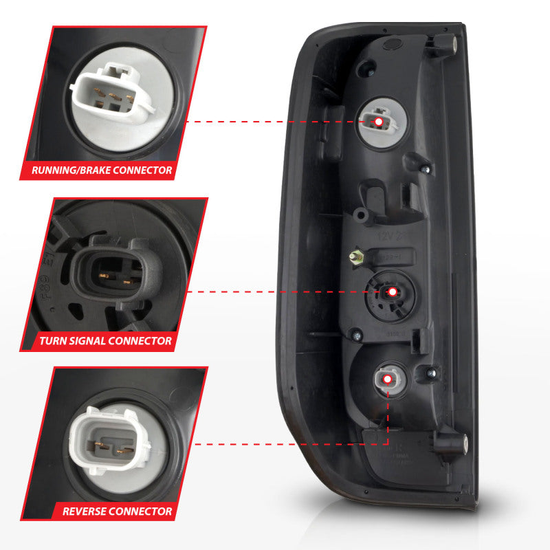 ANZO 2005-2021 Nissan Frontier LED Taillights Black Housing/Smoke Lens - Burkken Auto Parts