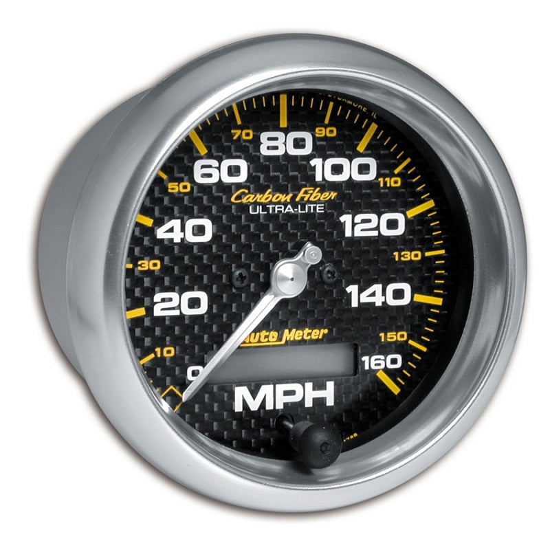 Autometer Carbon Fiber 85.7mm 160MPH Range Speedometer Elect. Programmable Gauge - Burkken Auto Parts