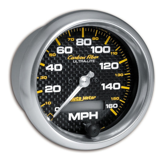 Autometer Carbon Fiber 85.7mm 160MPH Range Speedometer Elect. Programmable Gauge - Burkken Auto Parts