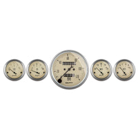 AutoMeter Gauge Kit 5 Pc. 3-1/8in. & 2-1/16in. Mech. Speedometer Antique Beige - Burkken Auto Parts