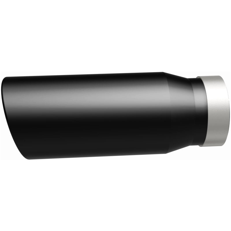 MagnaFlow Tip Stainless Black Coated Single Wall Round Single Outlet 5in Dia 4in Inlet 13in L - Burkken Auto Parts