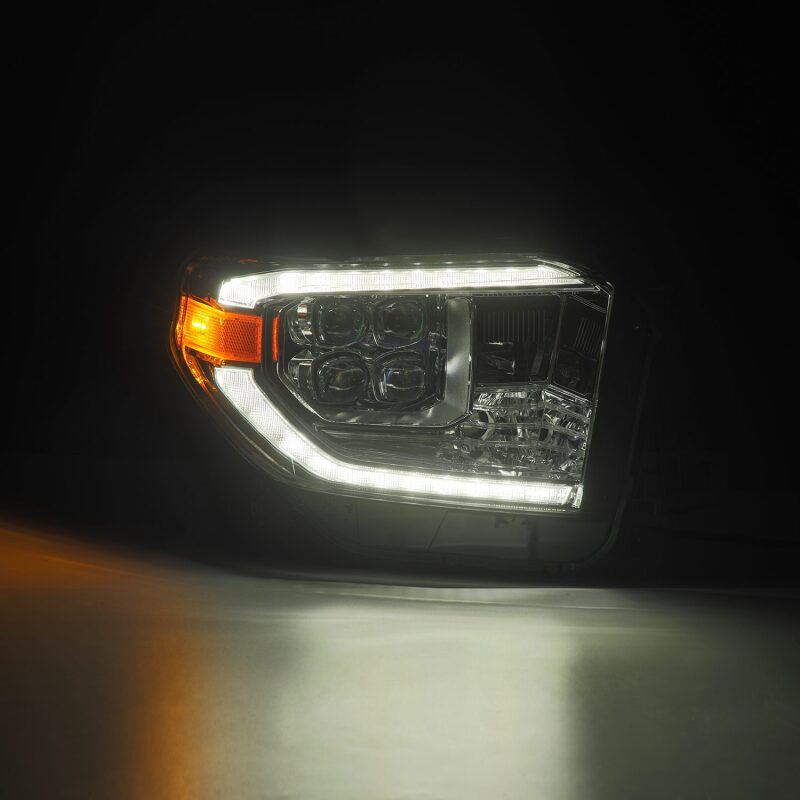 AlphaRex 14-21 Toyota Tundra NOVA LED Proj HL Chrome w/Actv Light & Seq. Sig + Switchback DRL - Burkken Auto Parts