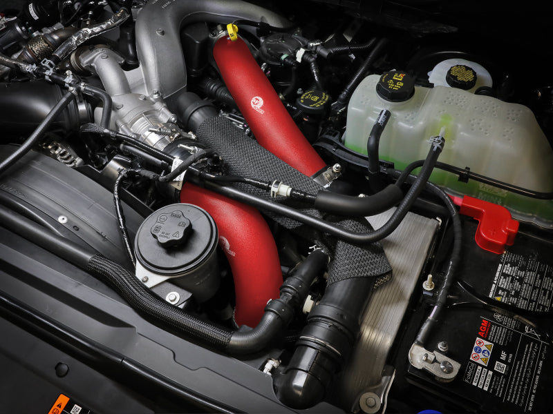 aFe 23-24 Ford Diesel Trucks V8-6.7L (td) BladeRunner Aluminum Hot and Cold Charge Pipe Kit - Red - Burkken Auto Parts