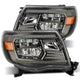 AlphaRex 05-11 Toyota Tacoma LUXX Crystal Headlights Plank Style Alpha Black w/Activation Light/DRL - Burkken Auto Parts
