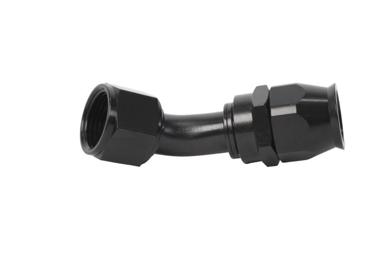Aeromotive PTFE Hose End - AN-12 - 45 Deg - Black Anodized - Burkken Auto Parts
