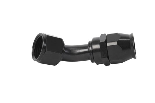 Aeromotive PTFE Hose End - AN-12 - 45 Deg - Black Anodized - Burkken Auto Parts
