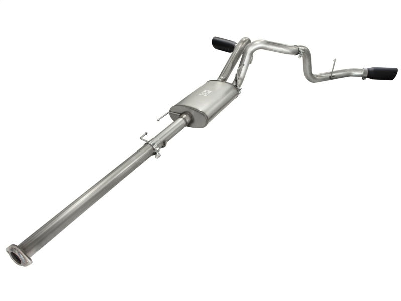 aFe MACHForce XP Exhaust 3in SS Dual Side Exit CB w/ Black Tips 11-14 Ford F150 EcoBoost V6-3.5L TT - Burkken Auto Parts