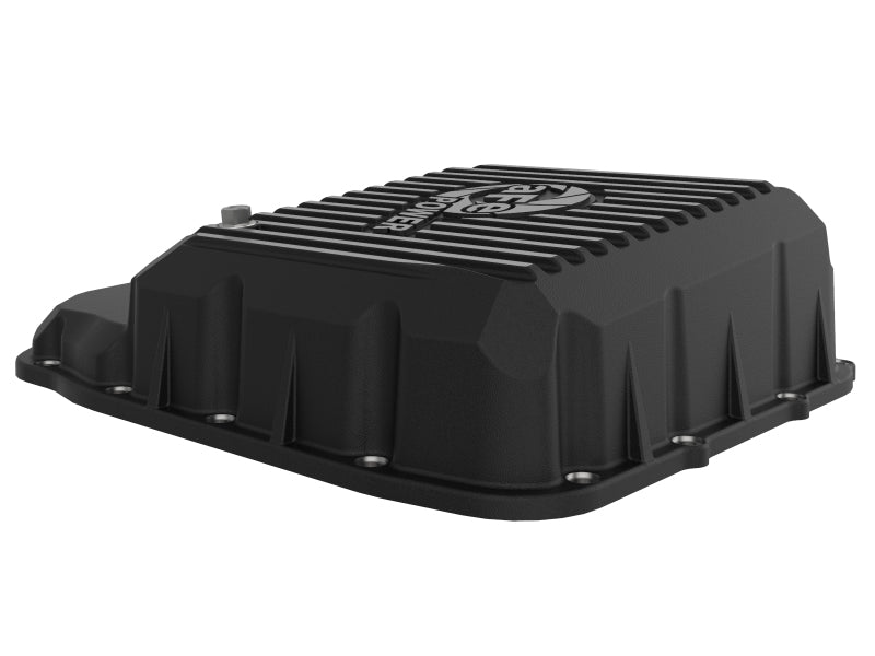 aFe Transmission Pan (Black w/ Machined Fins) 13-19 Dodge Diesel Trucks L6-6.7L (td) - Burkken Auto Parts