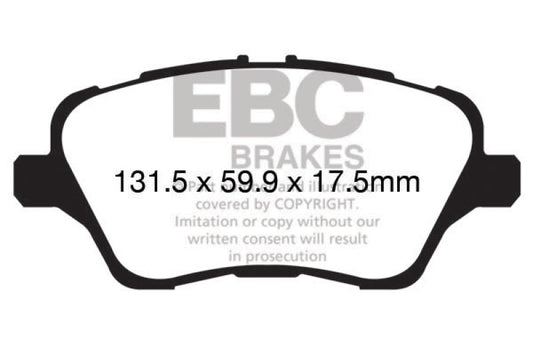 EBC 13+ Ford Fiesta 1.6 Turbo ST Greenstuff Front Brake Pads - Burkken Auto Parts