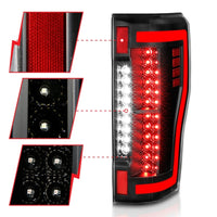 ANZO 2017+ Ford F-250 LED Taillights - Black/Clear - Burkken Auto Parts