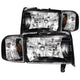 ANZO 1994-2001 Dodge Ram Crystal Headlights Black - Burkken Auto Parts
