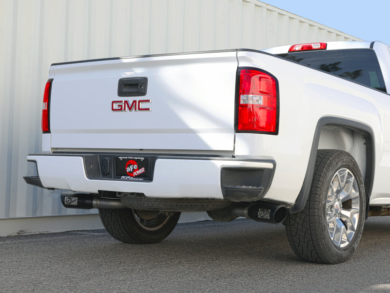 aFe Gemini XV 3in 304 SS Cat-Back Exhaust w/ Cutout 09-18 GM Trucks 4.3L/4.8L/5.3L w/ Black Tips - Burkken Auto Parts